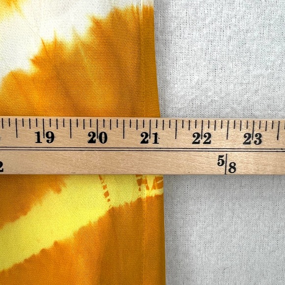 MARTHA REY Dress Womens Medium Yellow Tie Dye Maxi Shirtdress Long Sleeve - Picture 9 of 11